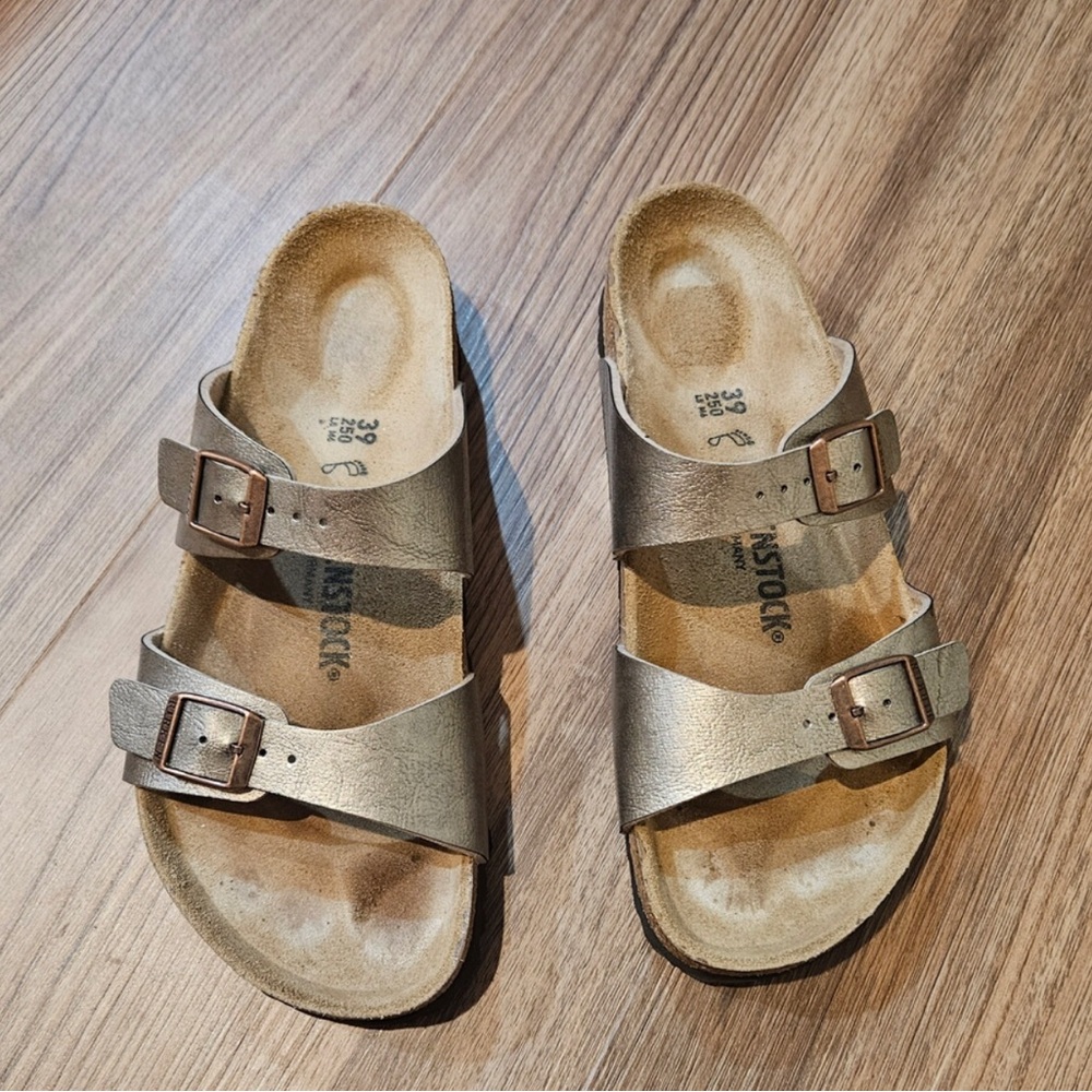 Birkenstock Metallic Two-Strap Sandals